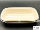 100% Sugarcane Compostable Rectangular Container with Transparent Lid 750 / 1000ml