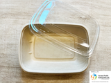 100% Sugarcane Compostable Rectangular Container with Transparent Lid 750 / 1000ml